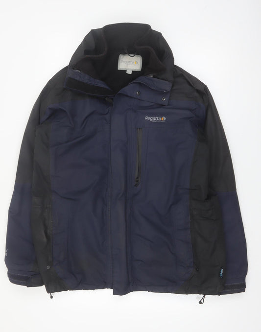 Regatta Mens Blue L Waterproof Hooded Parka Jacket Lined Outdoor Coat Size L 42in