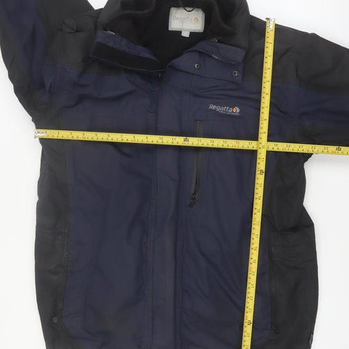 Regatta Mens Blue L Waterproof Hooded Parka Jacket Lined Outdoor Coat Size L 42in