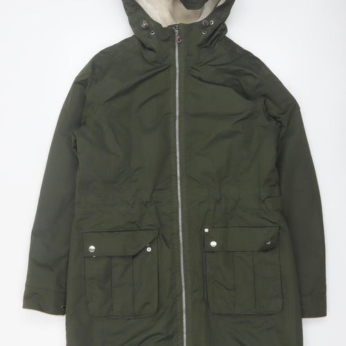 Regatta Women's Green Hooded Parka Coat Size 14 Lined Winter Jacket