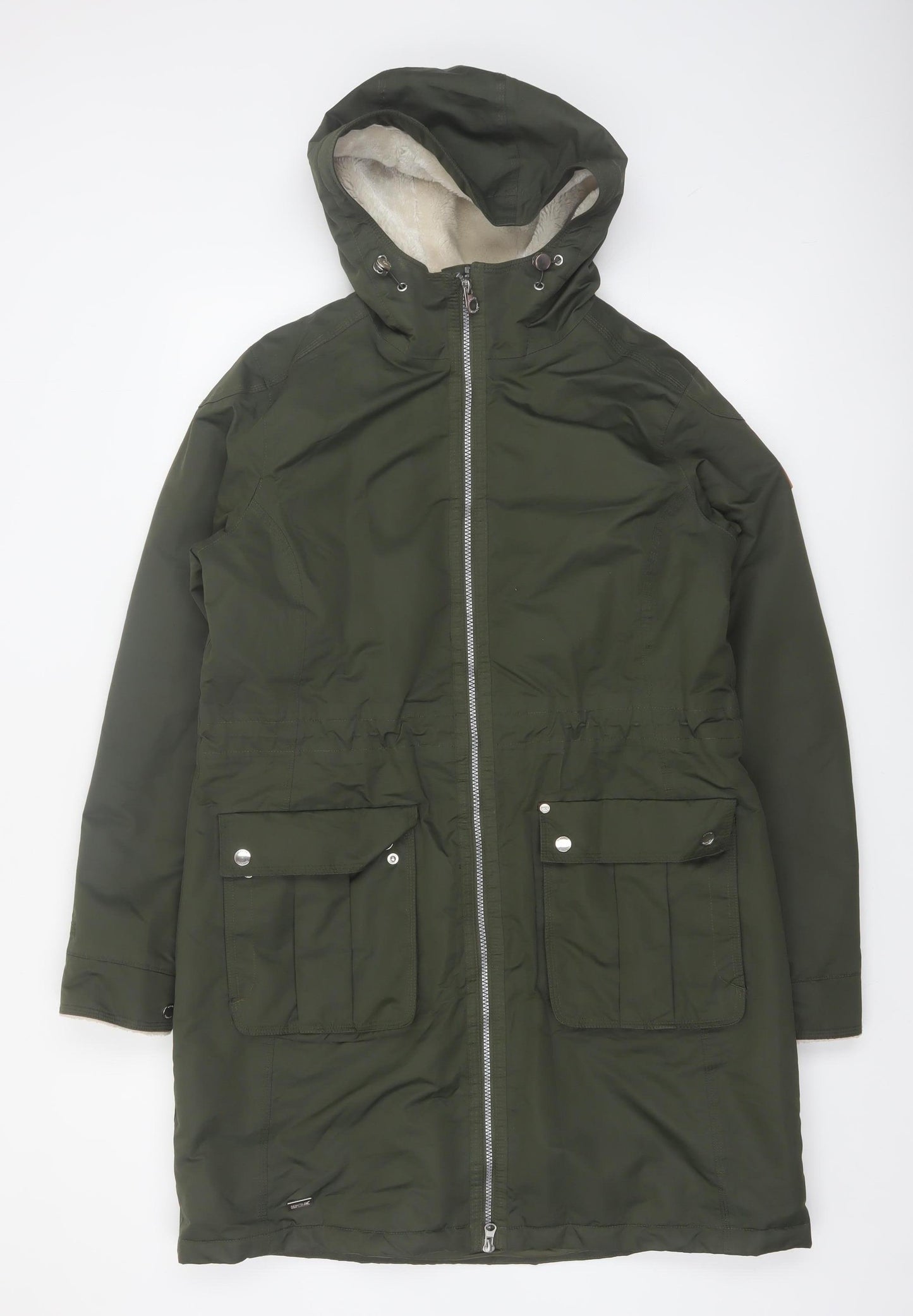 Regatta Women's Green Hooded Parka Coat Size 14 Lined Winter Jacket