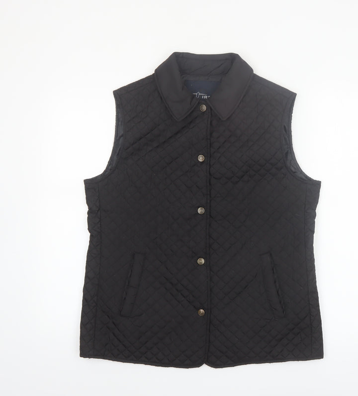 J.J. Riren Women's Black Quilted Sleeveless Waistcoat L
