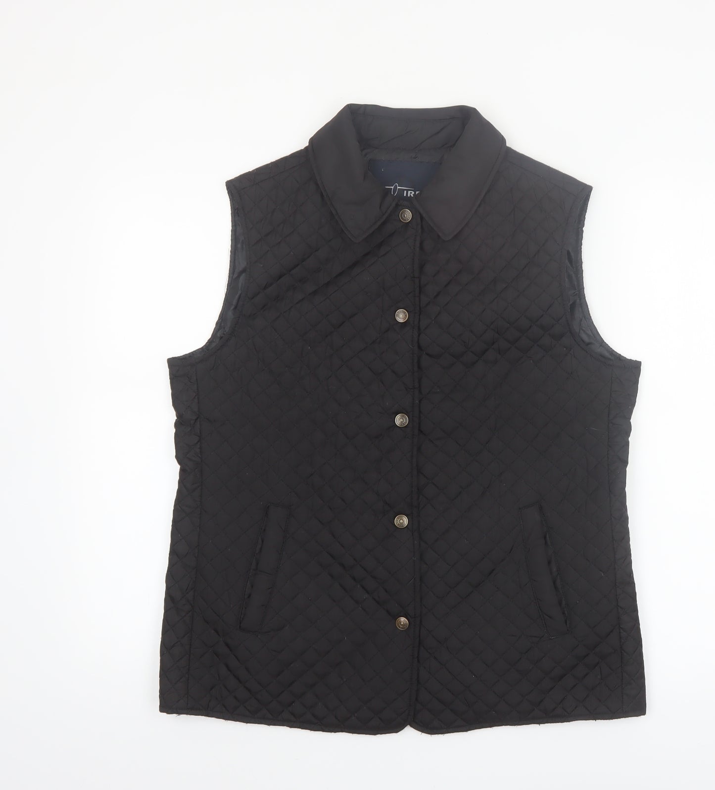 J.J. Riren Women's Black Quilted Sleeveless Waistcoat L
