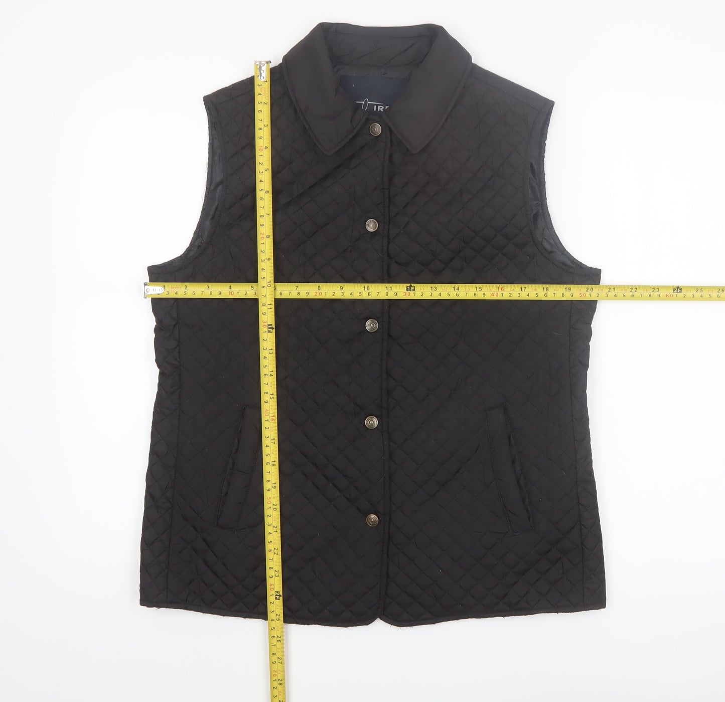 J.J. Riren Women's Black Quilted Sleeveless Waistcoat L