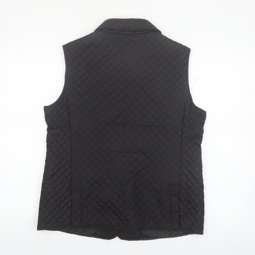 J.J. Riren Women's Black Quilted Sleeveless Waistcoat L