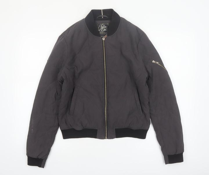 Superdry Womens Black Quilted Bomber Jacket Size M