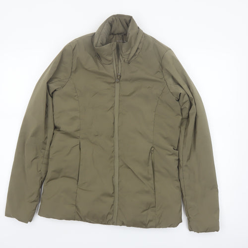 Oysho Women’s Green Puffer Jacket Size 8 Lightweight Full Zip
