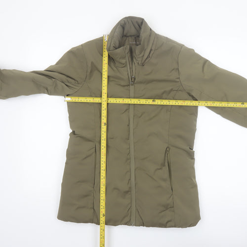 Oysho Women’s Green Puffer Jacket Size 8 Lightweight Full Zip