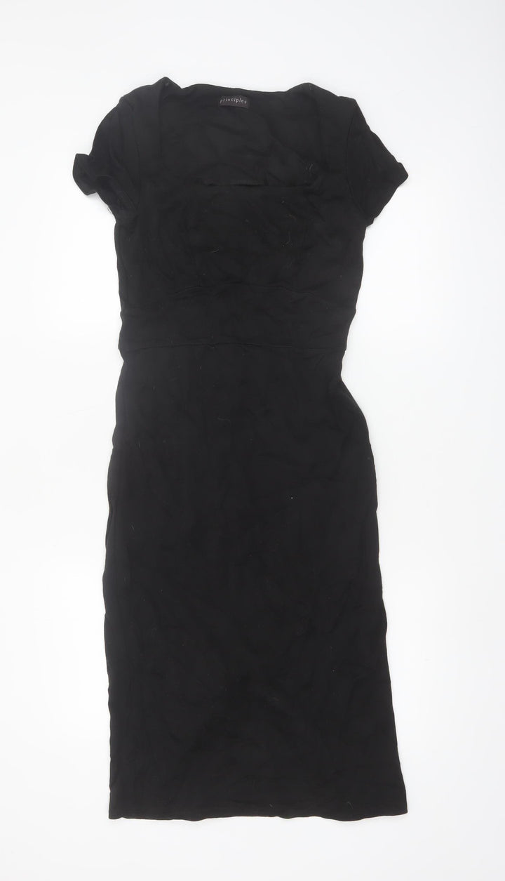 Principles Women Black Size 10 Sheath Knee Length Dress