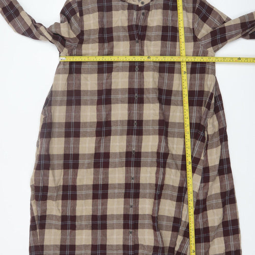 Uniqlo Women's Beige Check Flannel Shirt Dress XL