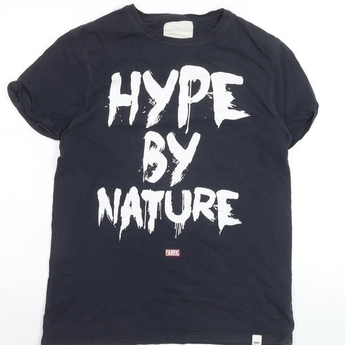 Fabric Men's Black Graphic 'Hype By Nature' T-Shirt Size S