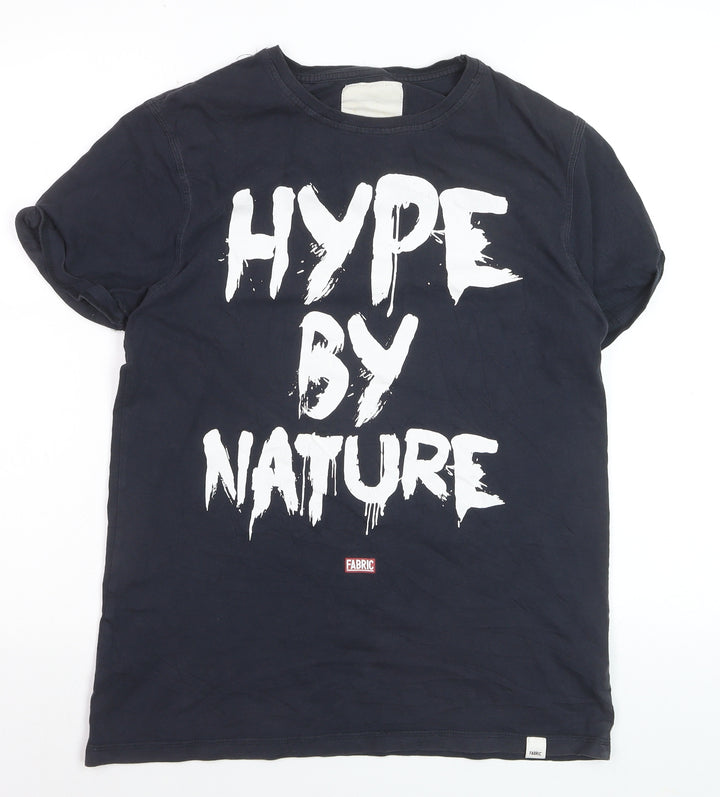 Fabric Men's Black Graphic 'Hype By Nature' T-Shirt Size S