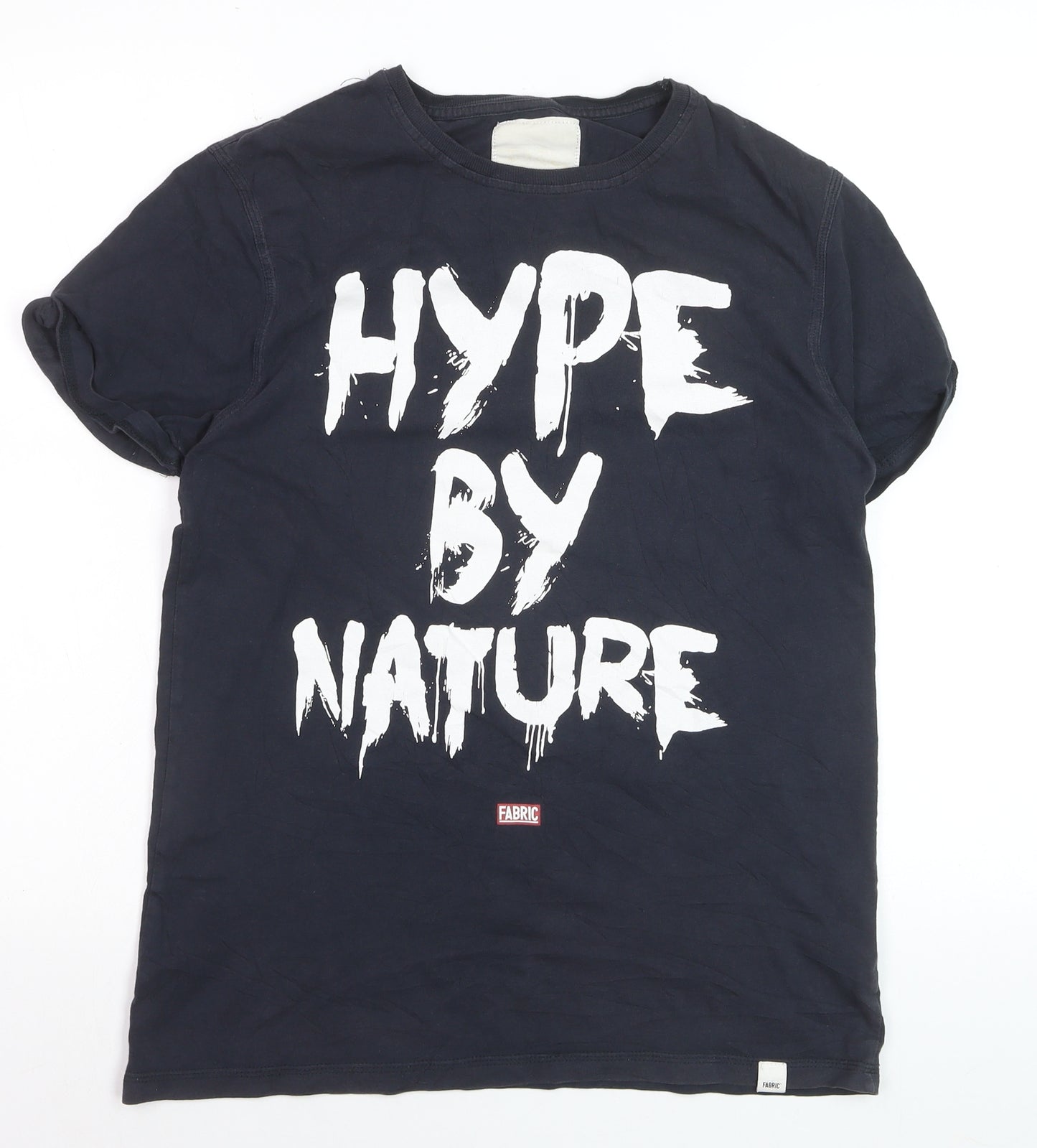 Fabric Men's Black Graphic 'Hype By Nature' T-Shirt Size S