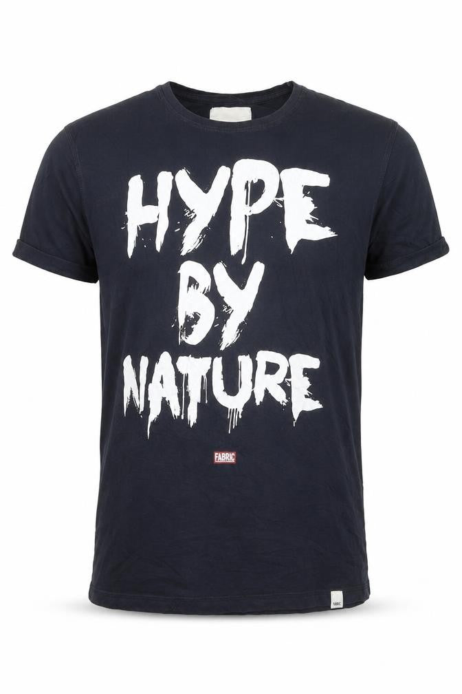Fabric Men's Black Graphic 'Hype By Nature' T-Shirt Size S