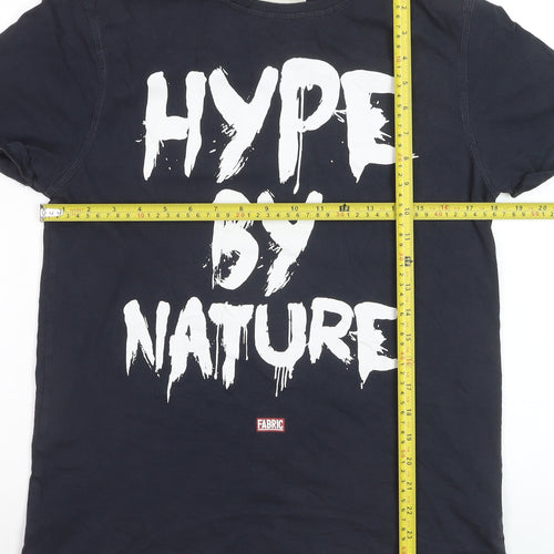 Fabric Men's Black Graphic 'Hype By Nature' T-Shirt Size S