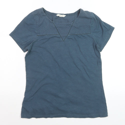 White Stuff Women's Blue Cotton Short Sleeve T-Shirt Size 10