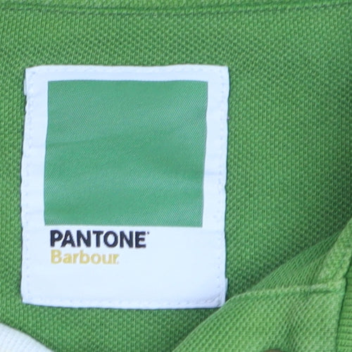 Barbour Pantone Green Cotton Men's Polo Shirt Size M