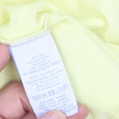 Boden Women's Yellow Scoop Neck Short Sleeve Cotton T-Shirt Size 14