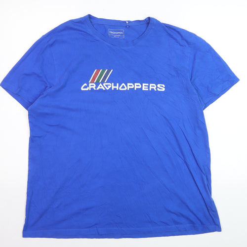 Craghoppers Men's Blue 2XL Cotton Logo Graphic T-Shirt