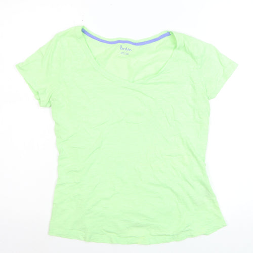 Boden Women's Green Cotton V-Neck T-Shirt Size 12