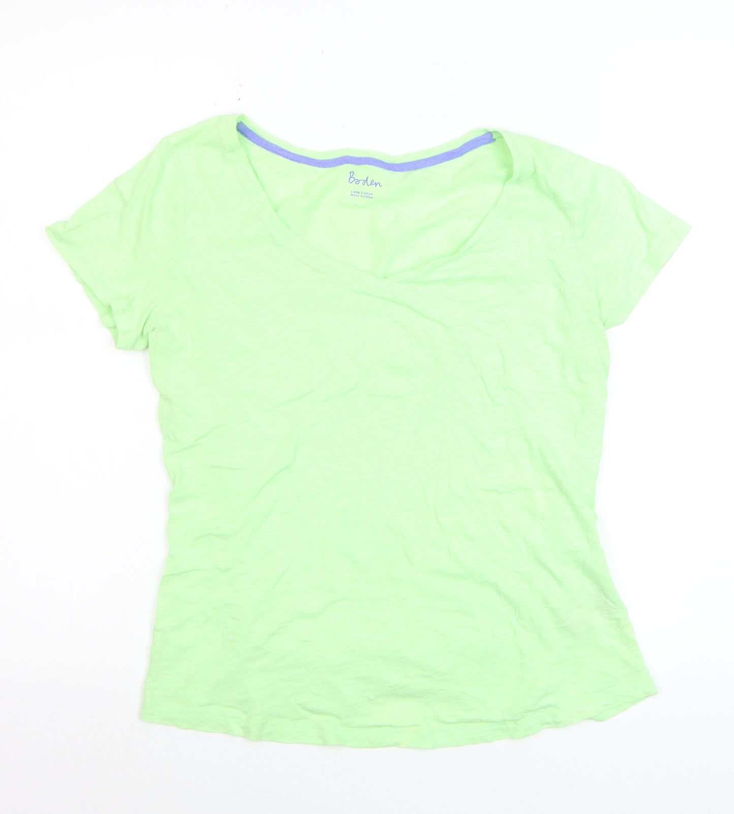 Boden Women's Green Cotton V-Neck T-Shirt Size 12