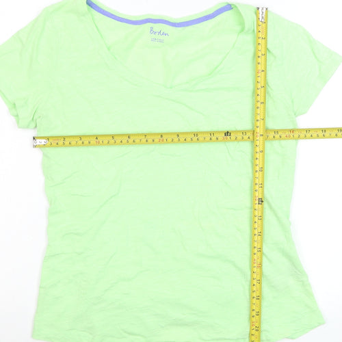 Boden Women's Green Cotton V-Neck T-Shirt Size 12