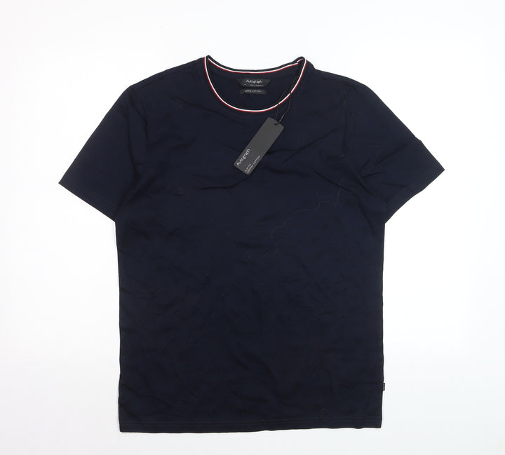 Marks and Spencer Autograph Men's Blue Supima Cotton T-Shirt M