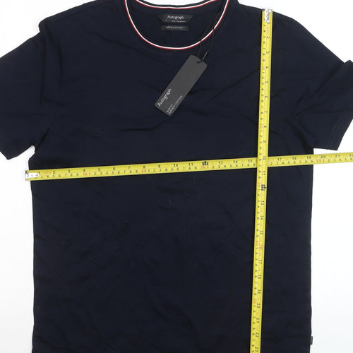 Marks and Spencer Autograph Men's Blue Supima Cotton T-Shirt M