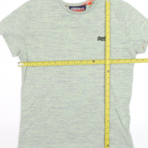 Superdry Men's Green Crew Neck The Orange Label Tee Medium Cotton Blend