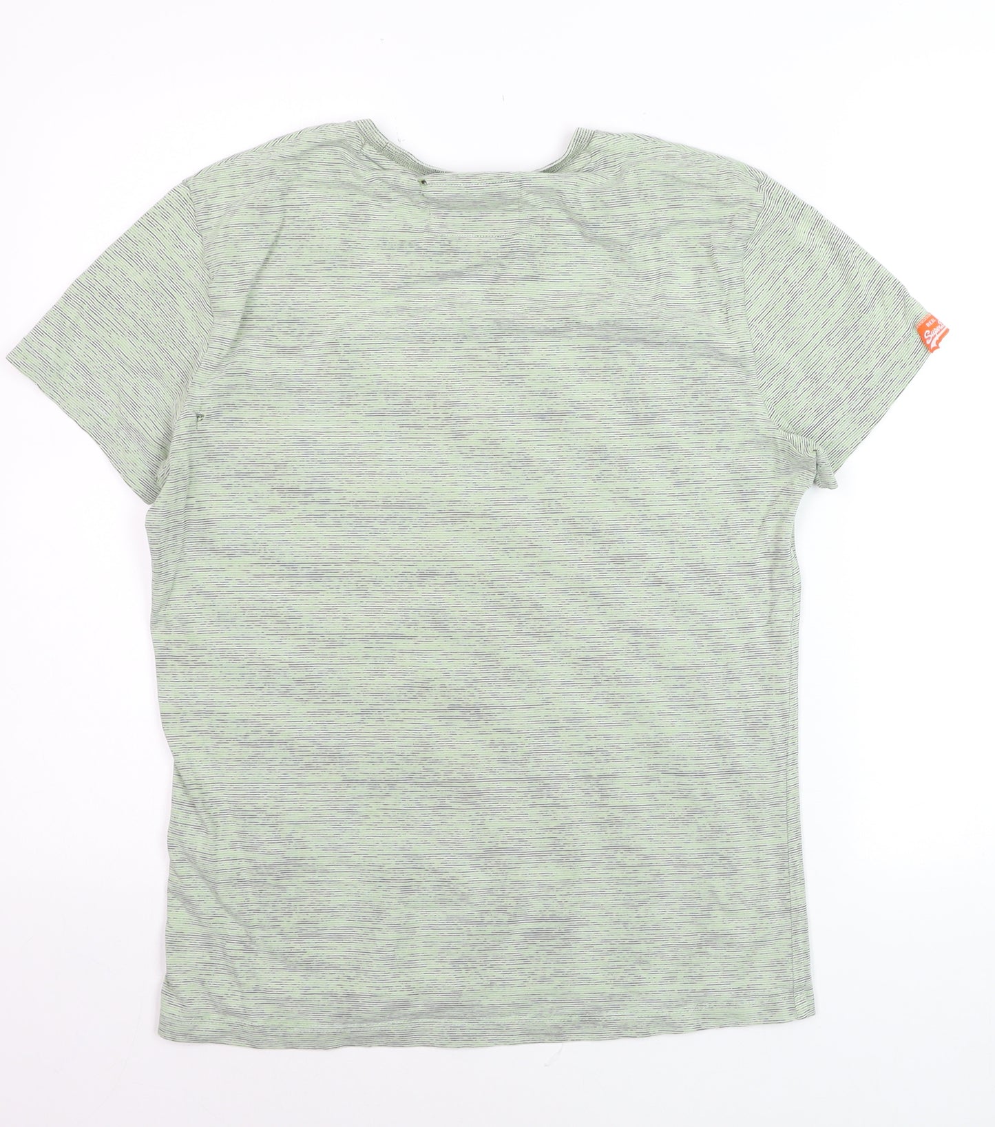 Superdry Men's Green Crew Neck The Orange Label Tee Medium Cotton Blend