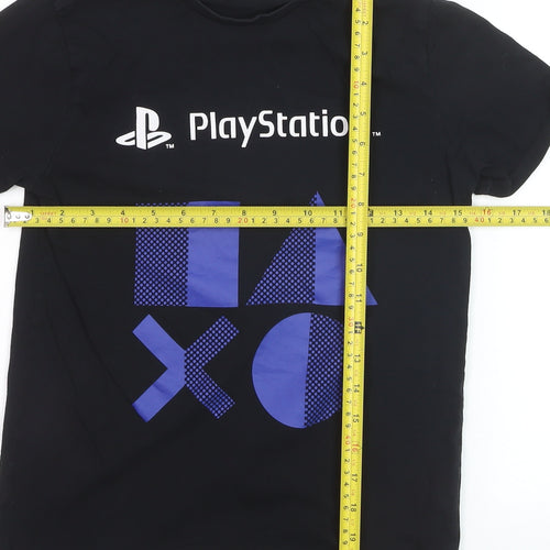 Primark Boys Black PlayStation T-Shirt 9-10 Years Short Sleeve Graphic