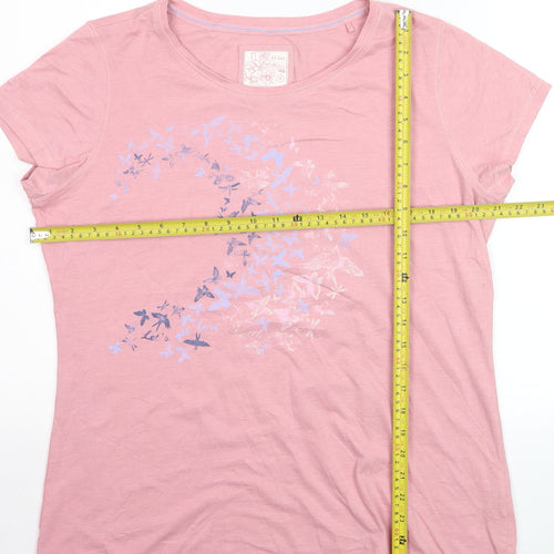 Fat Face Women's Pink Butterfly Print Cotton T-Shirt Size 18