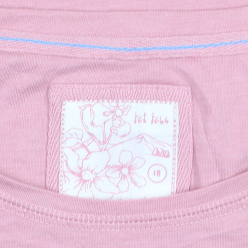 Fat Face Women's Pink Butterfly Print Cotton T-Shirt Size 18
