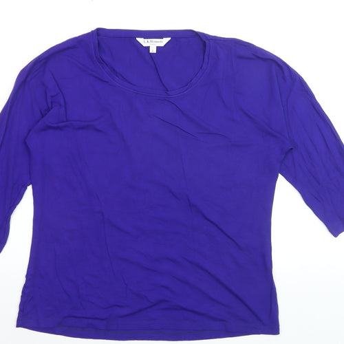 L.K. Bennett Women's Purple 3/4 Sleeve Jersey Top Size L