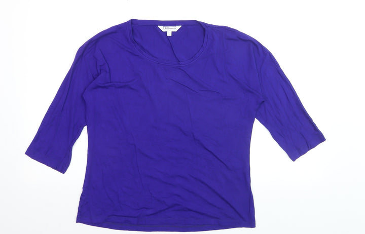 L.K. Bennett Women's Purple 3/4 Sleeve Jersey Top Size L