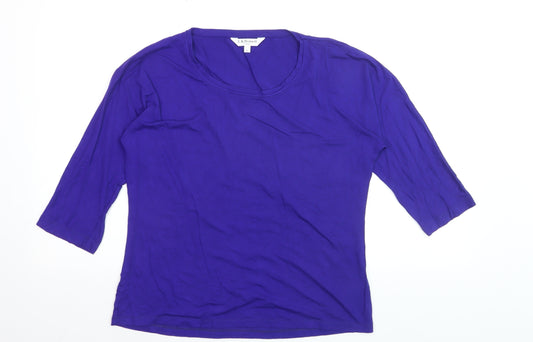 L.K. Bennett Women's Purple 3/4 Sleeve Jersey Top Size L
