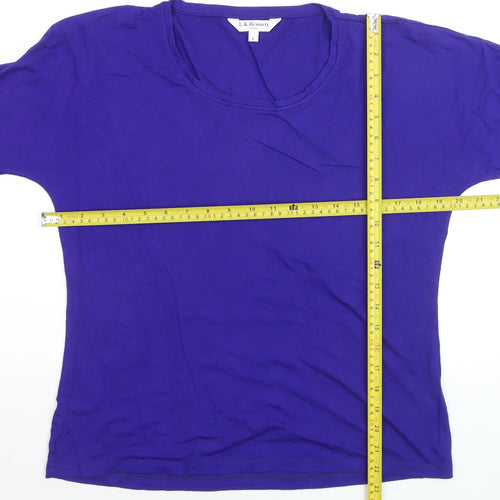 L.K. Bennett Women's Purple 3/4 Sleeve Jersey Top Size L