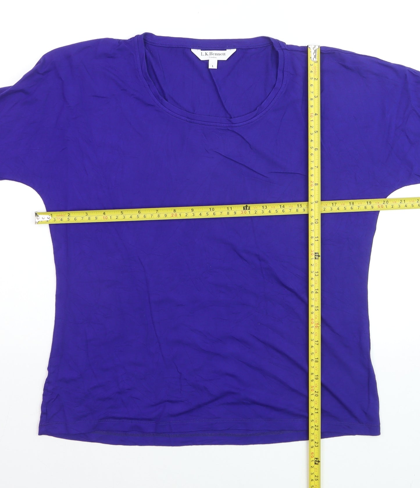 L.K. Bennett Women's Purple 3/4 Sleeve Jersey Top Size L