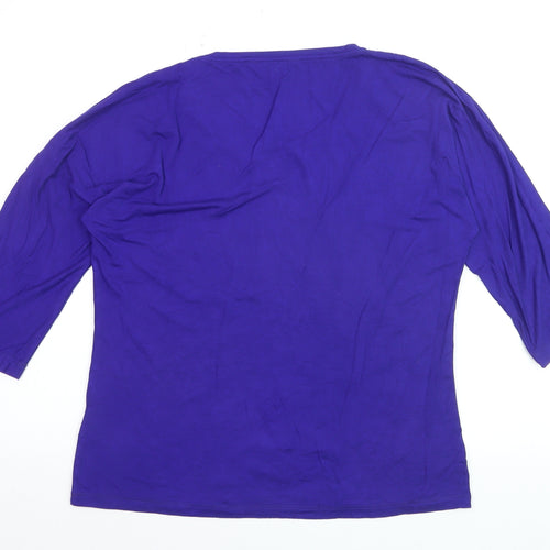 L.K. Bennett Women's Purple 3/4 Sleeve Jersey Top Size L