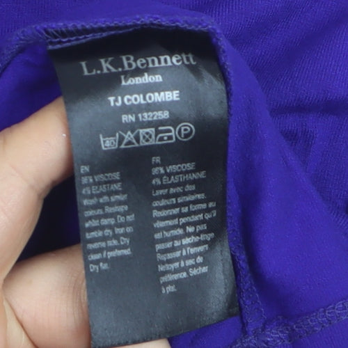 L.K. Bennett Women's Purple 3/4 Sleeve Jersey Top Size L