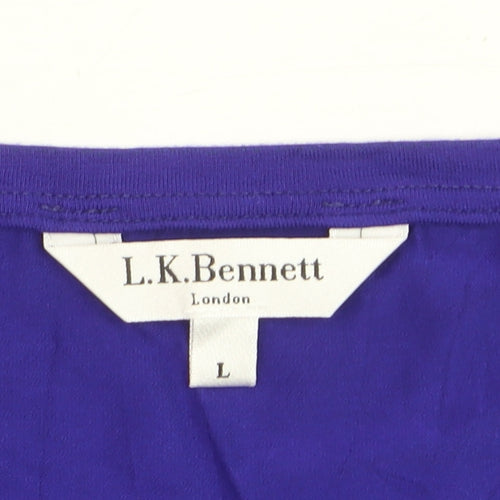 L.K. Bennett Women's Purple 3/4 Sleeve Jersey Top Size L