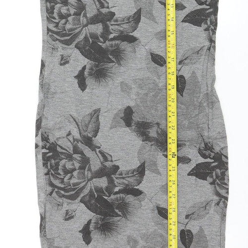 Next Women’s Grey Floral Bodycon Midi Dress Size 6