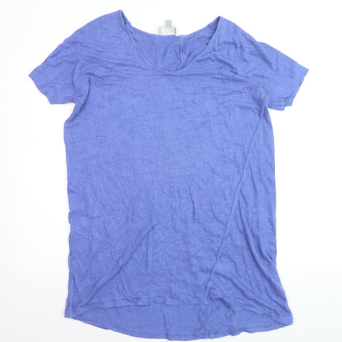 Pure Collection Womens Purple Cotton Jersey T-Shirt UK 14