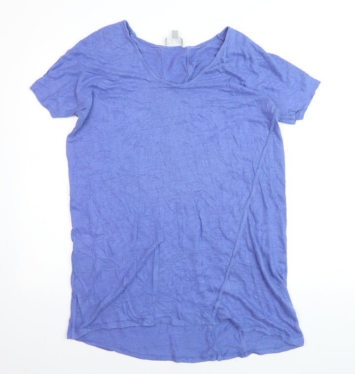 Pure Collection Womens Purple Cotton Jersey T-Shirt UK 14