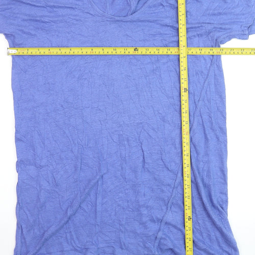 Pure Collection Womens Purple Cotton Jersey T-Shirt UK 14