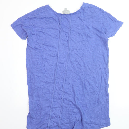 Pure Collection Womens Purple Cotton Jersey T-Shirt UK 14