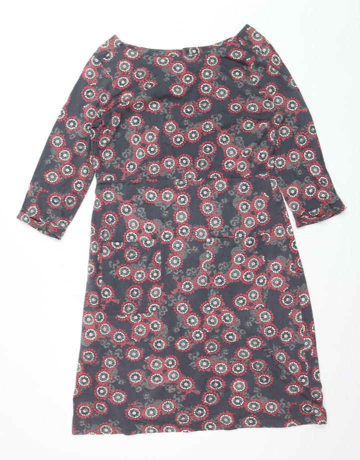 White Stuff Women’s Multicoloured Floral Cotton Shift Dress Size 16
