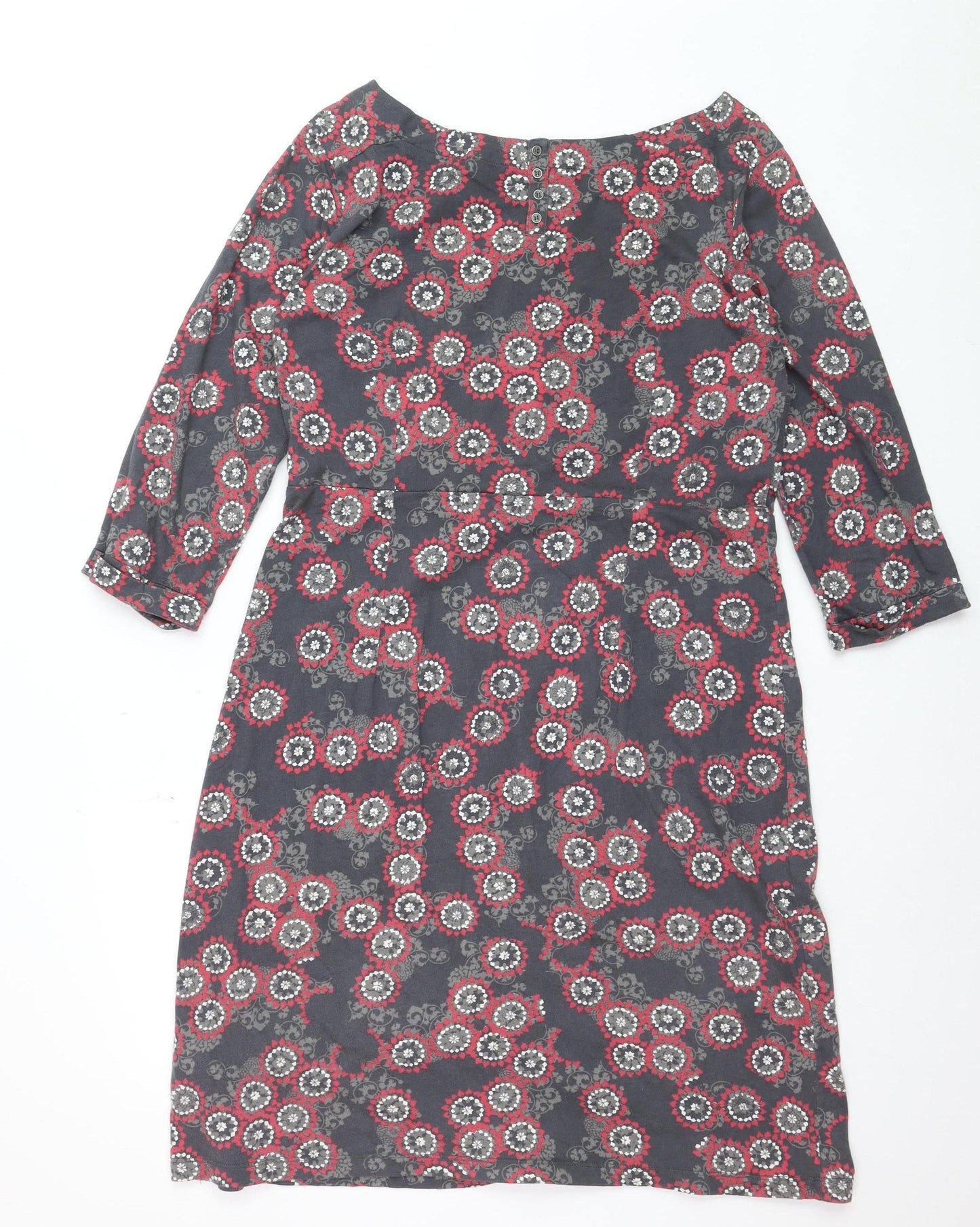 White Stuff Women’s Multicoloured Floral Cotton Shift Dress Size 16