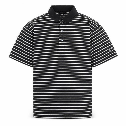 Tiger Woods Men's Black Striped Regular Fit Polo Shirt Size S