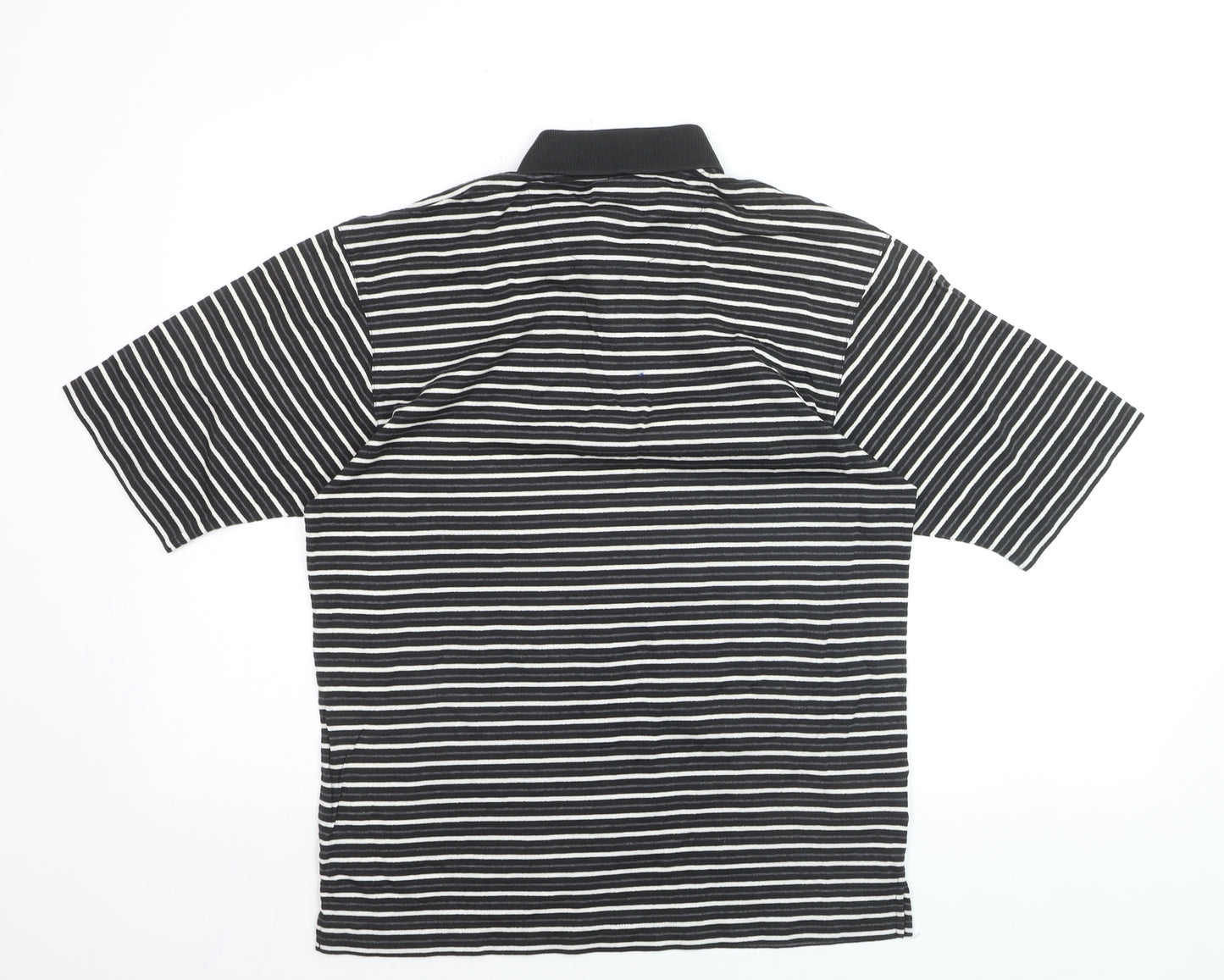 Tiger Woods Men's Black Striped Regular Fit Polo Shirt Size S