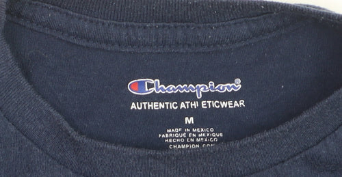 Champion Boys Blue Logo Crew Neck Short Sleeve Cotton T-Shirt M